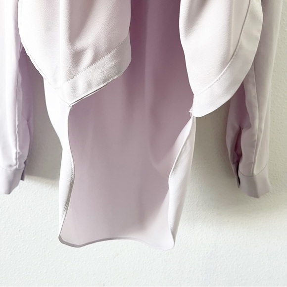 Maison d' Amelie Long Sleeve Surplice High Low Blouse in Lavender - Picture 5 of 9